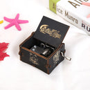 Retro Home Ornaments Crafts Wooden Hand Cranked Music Box Decor Kids Gifts