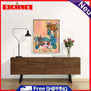 5D DIY Diamond Painting Kits Full Round Drill Playful Cat Girl Meuse