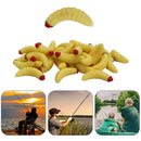 50pcs 2.4cm 0.5g Maggot Bionic Fishing Lures Artificial Soft Bait (Beige) Newly