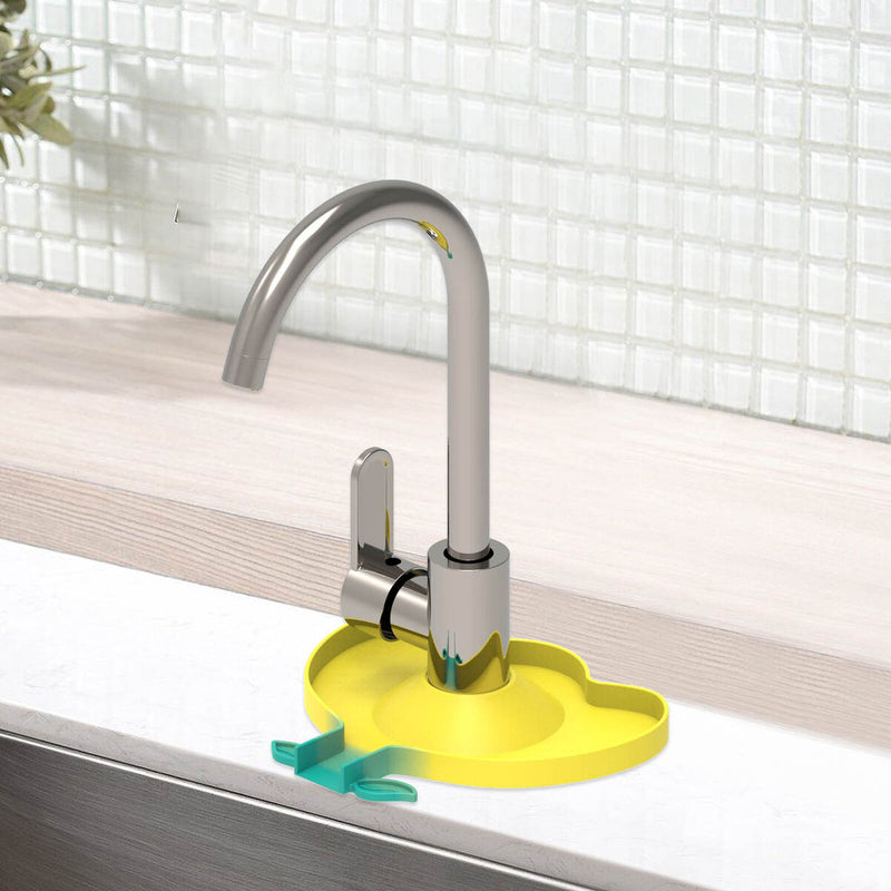 Silicone Faucet Surrounded Mat with Diversion Groove Kitchen Accessory (A)