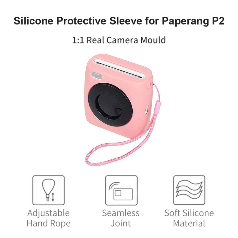 Silicone Protective Case Cover for Paperang P2 Mini Pocket Printer (Pink) Newly