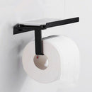 Wall Mounted Toilet Paper Tissue Paper Holder Phone Storage Shelf (Black) Newly