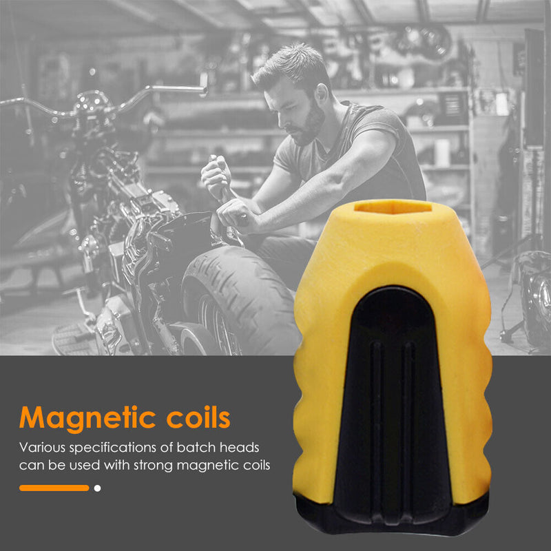 Strong Magnetizer Drill Bit Magnetic Ring Magnet Screwdriver Bits (Yellow)