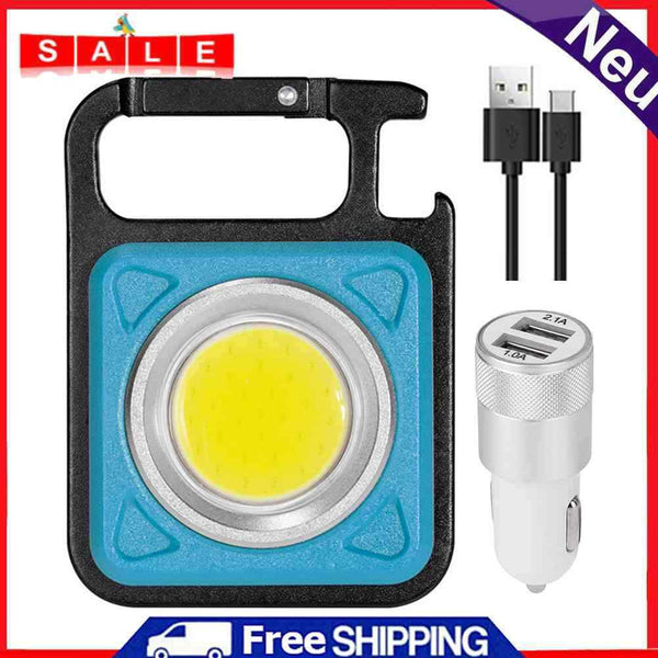 Mini LED Keychains Flashlight USB Rechargeable Portable Pocket Small Work Light