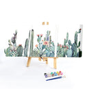 3 Panel Cactus Colouring Oil Canvas Picture DIY Handpainted Paint By Numbers Kit