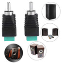 2pcs Speaker Wire Cable to Audio Male RCA Connectors Adapters Jack Plug Newly