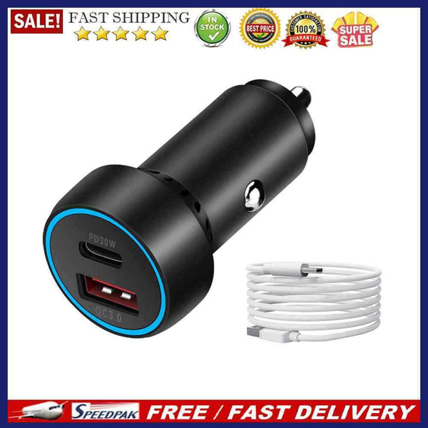 Dual Ports 48W PD QC 3.0 Car Cigarette Lighter Fast Charger for DJI Mini 2/3 Pro