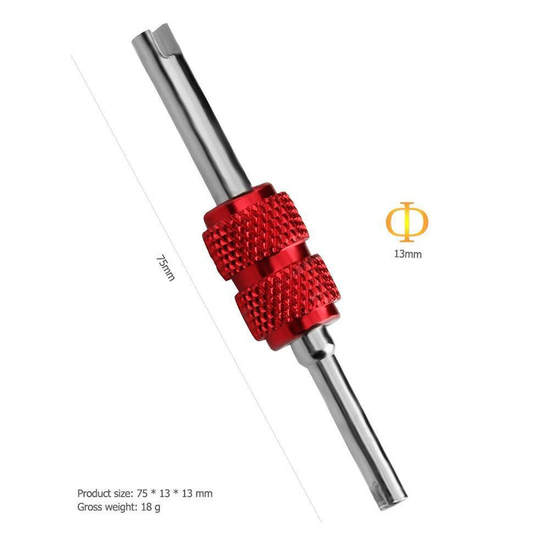 Aluminum Alloy Car A/C Air Conditioning Valve Core Remover Wrench (Red) Newly