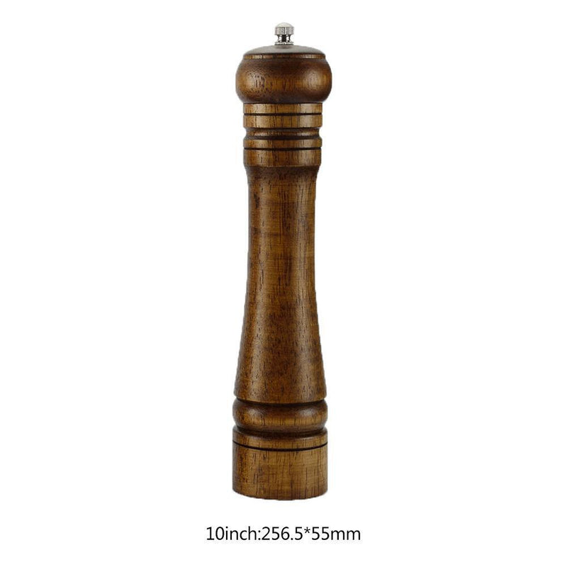 Ceramic Core Solid Wood Manual Grinder Salt Pepper Mill Spice Jar (10inch)