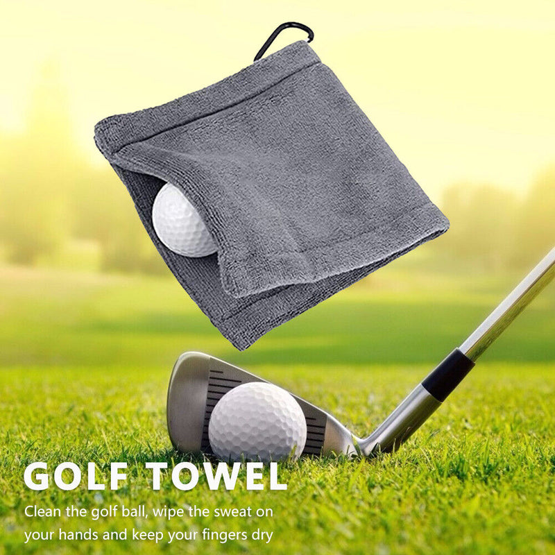 Golf Ball Cleaning Towel with Carabiner Hook Golf Club Head Wiping Cloth Cl