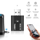 TR6 USB Bluetooth 5.0+EDR Wireless Audio Transmitter Receiver with 2 3.5mm Jack