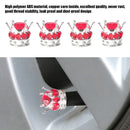 4pcs Car Rhinestone Crown Wheel Tire Valve Caps Auto Dust Air Cover (Red) Newly