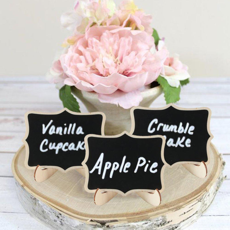 20pcs Mini Blackboard Wooden Wedding Table Message Signs Chalkboard with St