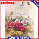 5D DIY Flower Bird Cage Full Round Drill Diamond Painting Craft Home Wall Decor