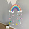 Woven PomPom Photo Prop Clouds Rainbow Tapestry Felt Ball Wall Hanging Decor