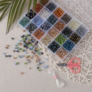 1200pcs 6mm Glass Beads 24 Colors Faceted Rondelle Crystal Glass Beads (B) Newly
