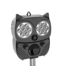 Outdoor Solar Ultrasonic Animal Repeller Dog Sound Alarm Repellent (Black) Newly