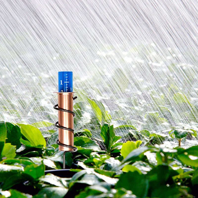 Spiral Rain Gauge Copper Rain Meter for Outdoor Garden Rain Gauge Float Measure
