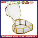 Hexagon Clear Glass Wedding Ring Box Earrings Jewelry Organizer Holder Container