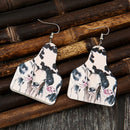 2021 Cow Dangle PU Leather Earrings Wild West Drop Earrings for Women Gifts