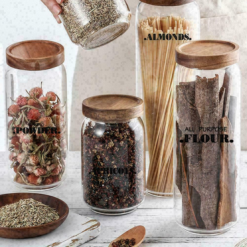 132Pcs/6 Sheets Kitchen Pantry Labels Transparent Waterproof HOT I4V9