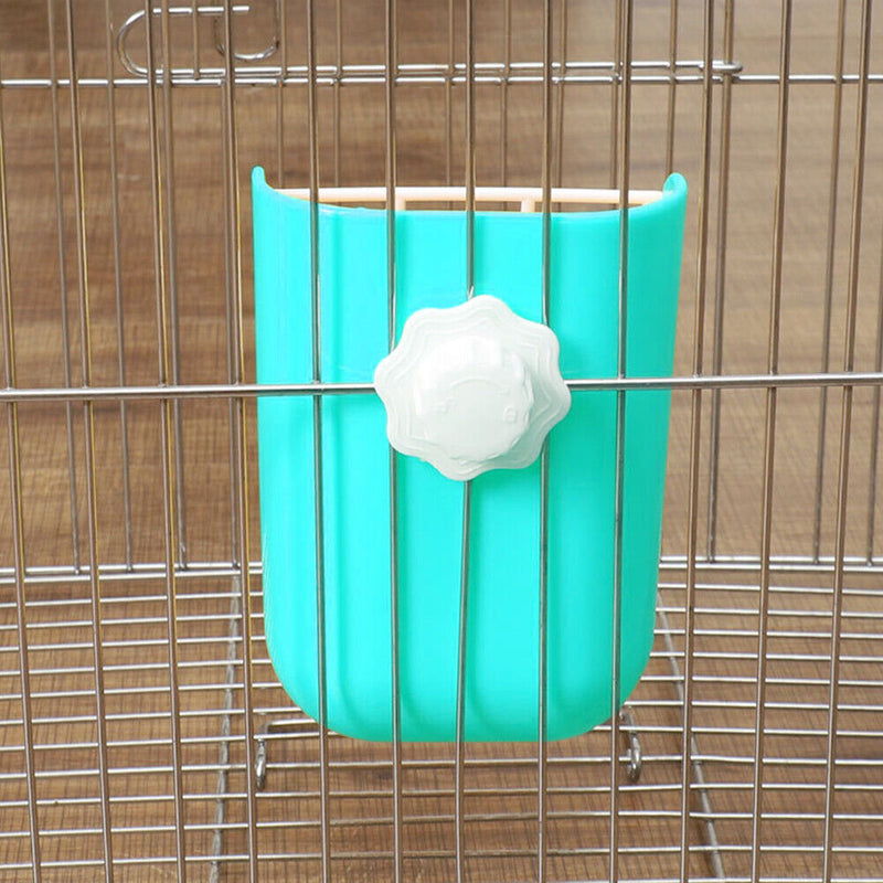 2 in 1 Rabbit Food Bowl Hay Grass Rack Small Animals Feeding Rack (Blue) Newly