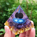 Crystal Orgone Pyramid Healing Reiki Chakra Stones Orgonite Pyramid 6cm (C)