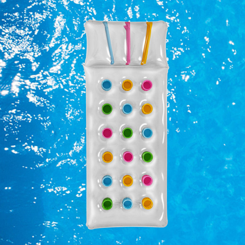 Inflatable Summer Pool Lounge with Cup Holes Water Floating Lounge (Color)