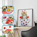 5D DIY Special Shaped Diamond Painting Cat Cup Cross Stitch Embroidery (02)