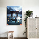 Full Embroidery DIY Canvas Stamped 11CT Boat Ferry Cross Stitch Home Artwork Kit