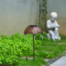 Solar Garden Lights aterproof Plug Umbrella Art Lamp Yard Decor (Bronze)