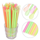Straight Straw Drinking Supplie 100PCS Milkshake Straws Spoon Straws Colorful
