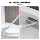Toilet Brush Wall Mounted & Base 360 Silicone Deep Cleaning Brush (White) Newly