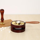 Wooden Deer Shape Wax Seal Stamp Sealing Wax Melting Pot Stove Warmer (A)