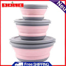 3pcs Easy Use Silicone Bowls Food Storage Containers Camping Picnic Bowl Set