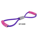 8 Word Chest Expander Rope Sports Workout Muscle Resistance Bands (Purple) Newly