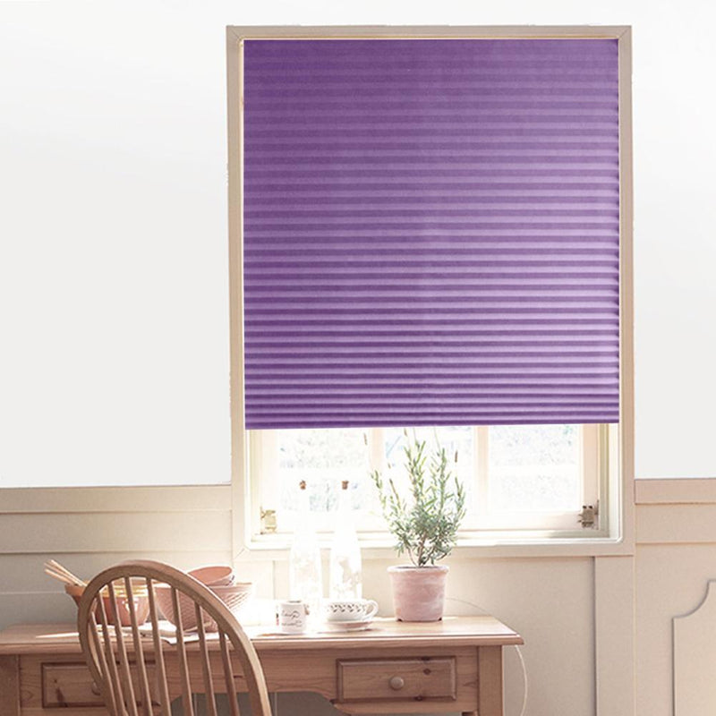 Self-Adhesive Pleated Blinds Half Blackout Curtains for Bathroom Shades Purpl