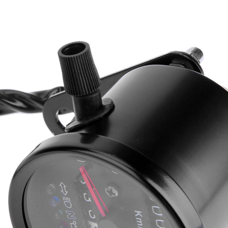 Universal LED Backlight Motorcycle Odometer KM/H Speedometer Gauge(Black) Newly