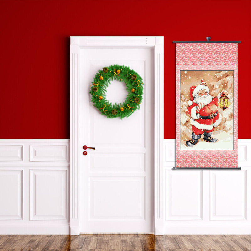 Hanging Santa Framed Picture Oil Paint By Numbers Hand Painted Picture Kid Gifts