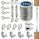 Coated Tent Stainless Steel Cable Wire Rope Cable Clothesline Kit Hanging Set