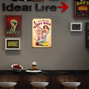 Sexy Lady Poster Metal Plate Tin Sign Plaque for Bar Pub Club Cafe Wall (D)