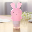75ml Cute Rabbit Silicone Squeeze Bottle Travel Lotion Container (Pink) Newly