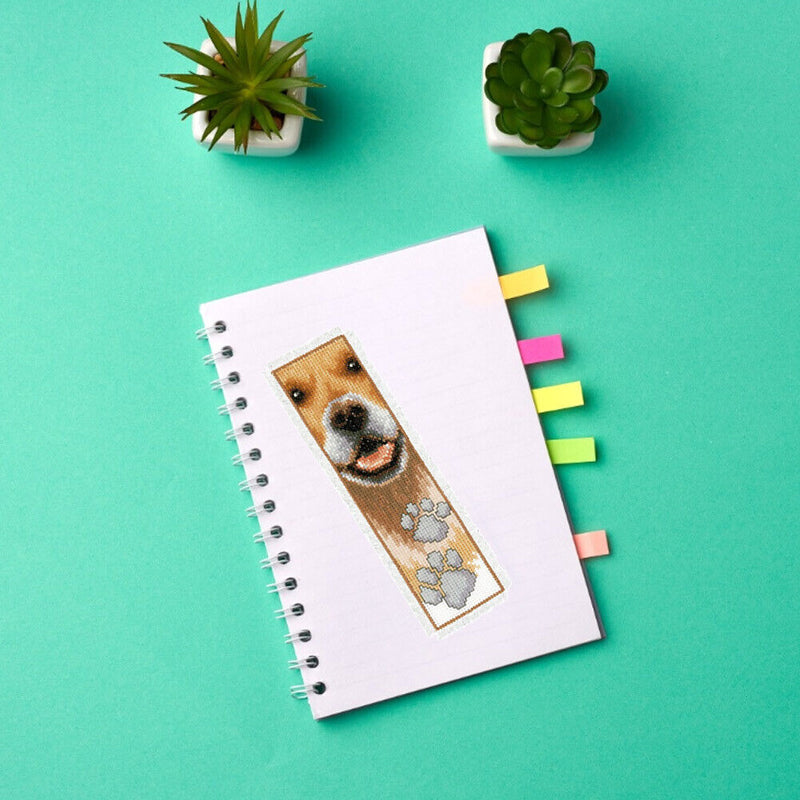 2pcs Animal 2-Strand 14CT Counted Cross Stitch Bookmarks (Dog- XJL013)