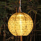 3pcs LED Round Solar Lantern Printed Waterproof Hanging Decor (Green Leaf) Newly
