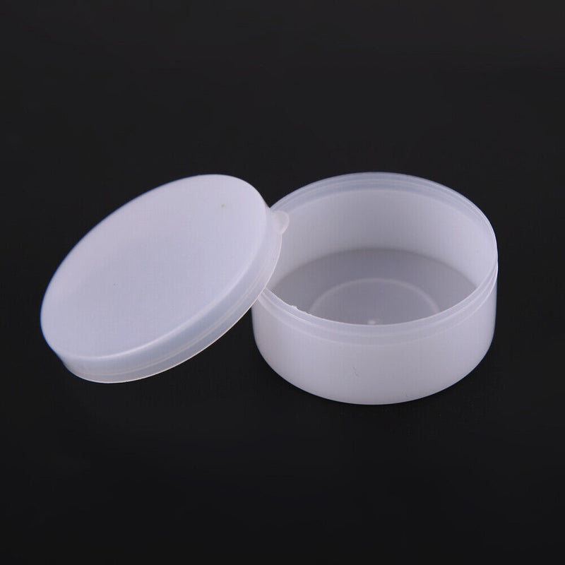 50pcs White Plastic Cosmetic Sample Container 10 Grams Jars Pot Glover