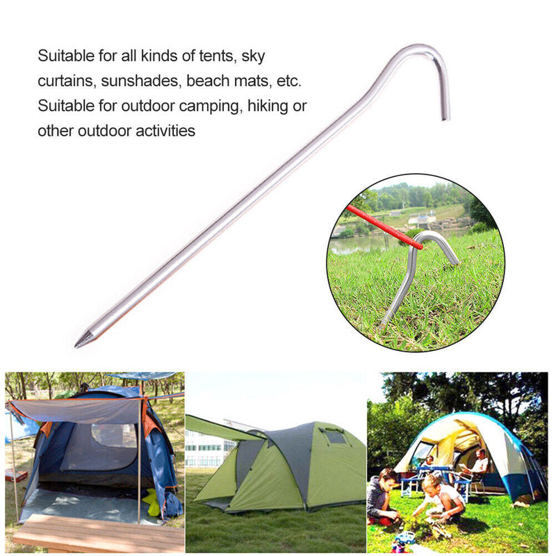 4pcs Garden Stakes with Hooks Awning Canopy Tent Nails for Hammock Awning Can