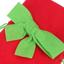 Christmas Red Wine Bottle Cover Bags with Green Bow Embroidery Pattern(Tree