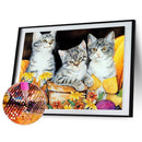 5D DIY Full Drill Diamond Painting Cat Cross Stitch Mosaic Craft Kits Wall Ar