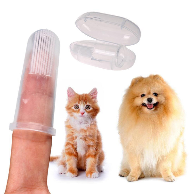 Pet Dog Cat Silicone Finger Toothbrush Oral Dental Cleaning Teeth Care(02)
