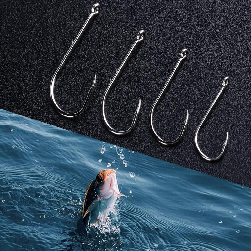 150pcs High Carbon Steel Barbed Fishing Hooks Sea Fishing Bait Holders